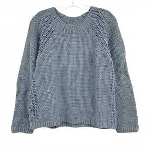 Eileen Fisher Blue Cotton-Nylon Pullover Sweater | Women’s XS